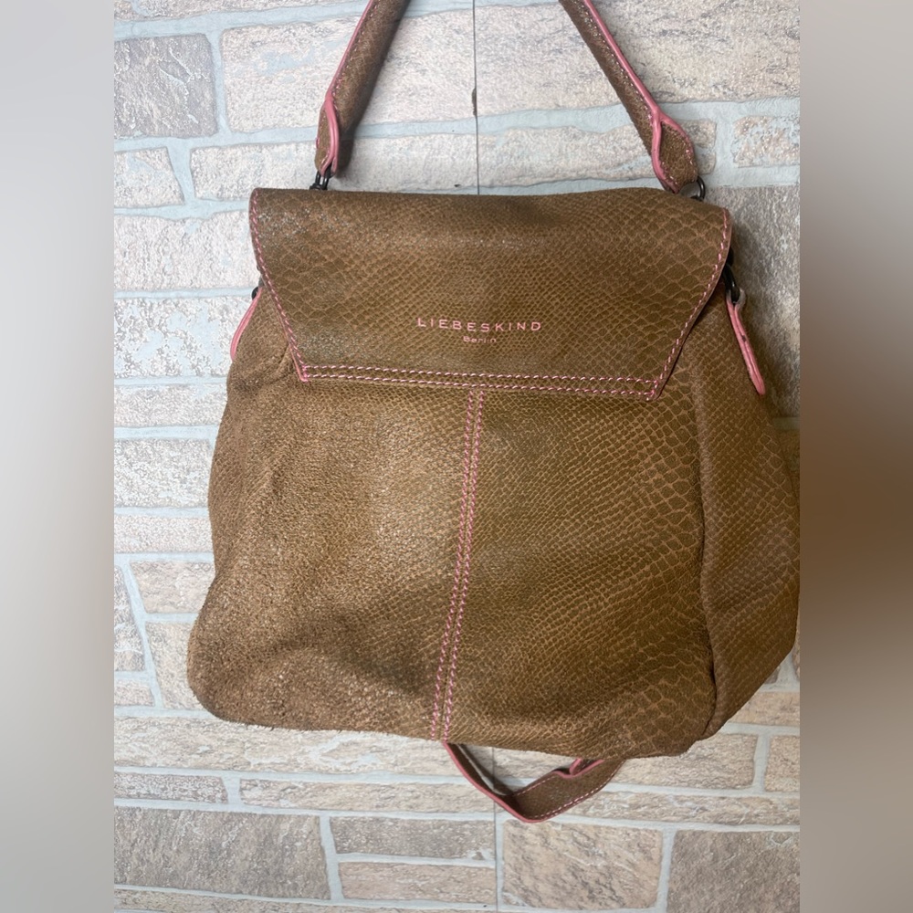Liebeskind Brown Leather Hobo with Pink Trim - Picture 12 of 13